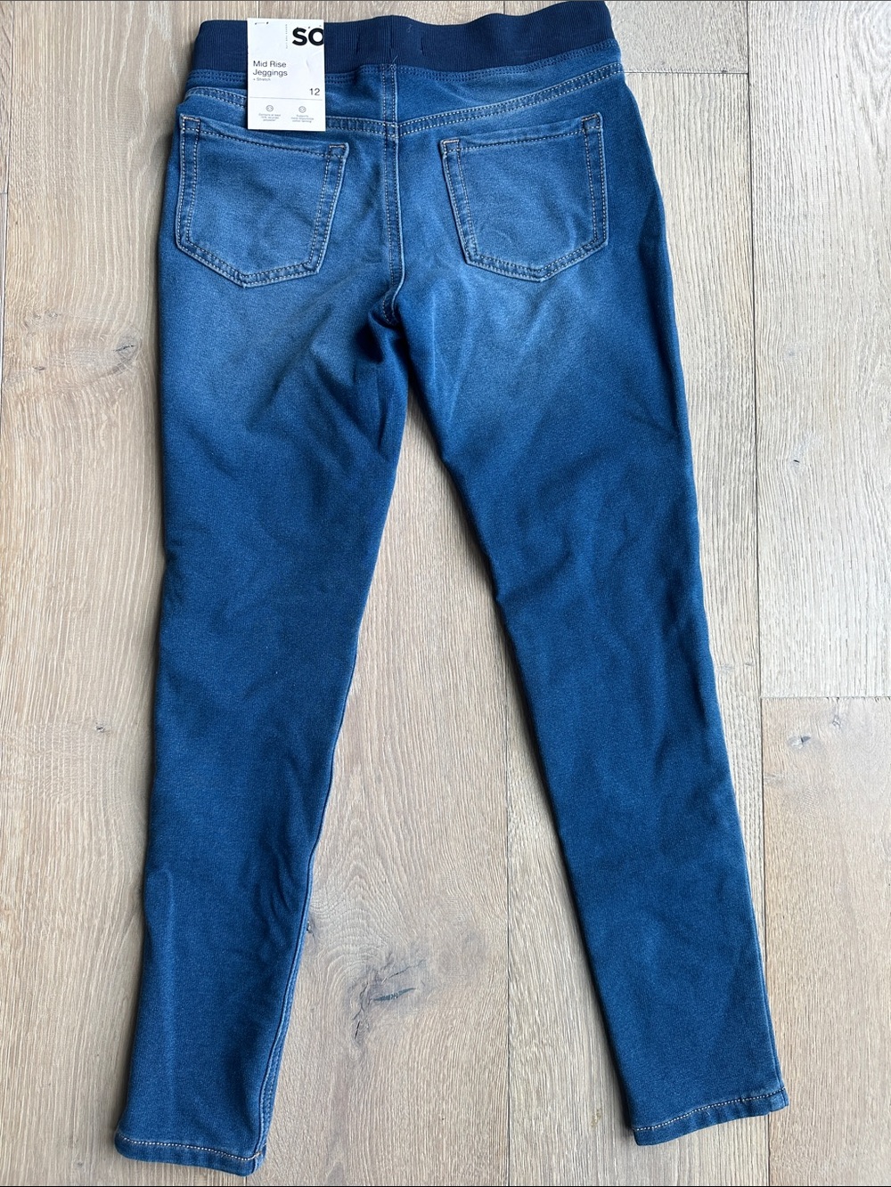 SO Girls Dark Blue Jegging Leggings with Gold Studs - Picture 4 of 5